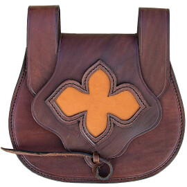 Leather bag decorated with a flower