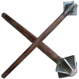 Flanged mace with wooden shaft