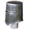 Great helm with patinated finish
