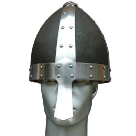 Norman helmet coated with leather