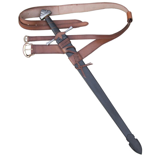 Hochgotische Schwertscheide mit zwei Gürteln