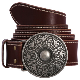 Gothic leather belt with a sumptuously decorated buckle