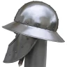 Železný klobouk s podbradním štítem