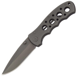 Pocketknife with metal grip in matt finish.