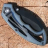Pocketknife with curved blade black coated