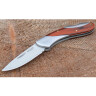 Pocketknife with noble wooden insert in the grip