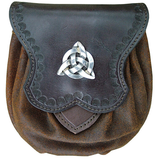 Celtic leather belt pouch Triquetta