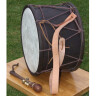 Historical drum with drum stick (13th century)