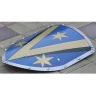 Steel shield painted with coat of arms