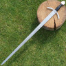 Knight sword with wooden wall-hung panel