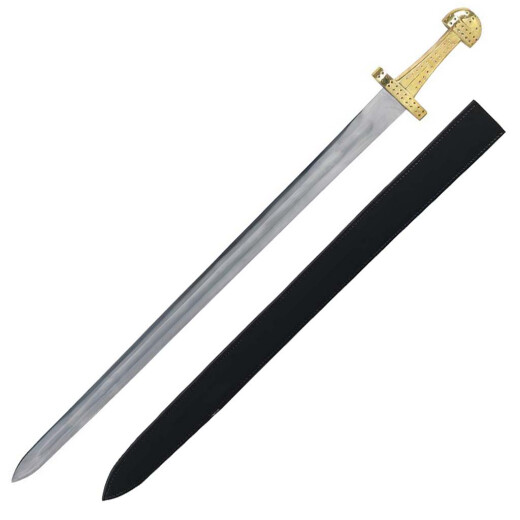 Viking sword with leather scabbard