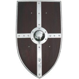 Robust wooden battle shield with boss