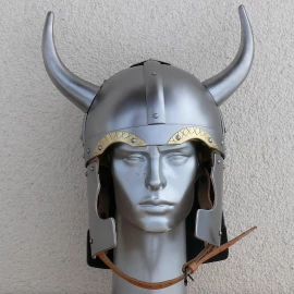 Fantasy Vikinská helma s mosazným obočím