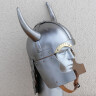 Fantasy Viking helmet with brass eyebrows