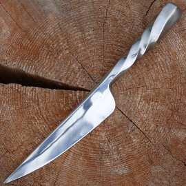 Celokovový kovaný nůž z uhlíkaté oceli s torzírovanou střenkou