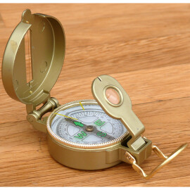Lensatic compass with metal housing, oil-filled - Sale
