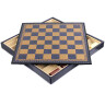 Chessboard 42,5cm blue-gold
