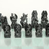 Šachové figurky Rytíři a Draci se skleněnou šachovnicí