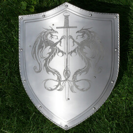 Shield with engraving, dragon motive