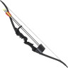 Recurve bow with three arrows and a bracer