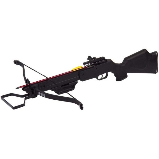 Crossbow rifle with synthetic tiller and fiberglass bow