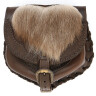 Belt pouch with wild fur on the flap