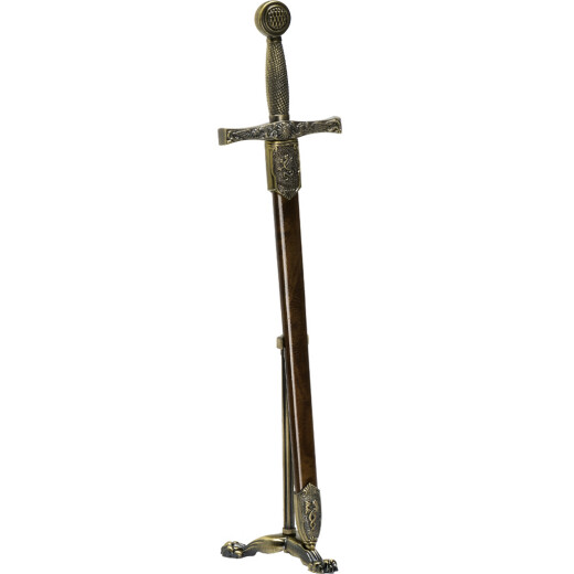 Miniaturní dekorativní meč se stojánkem