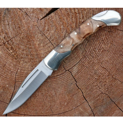 Kapesní nůž vykládaný kořenovým dřevem