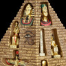 Egyptská pyramida s 16 figurkami
