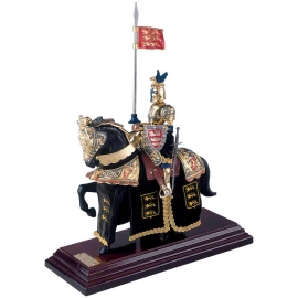 Mounted Knight “Black Prince” with dark green caparison