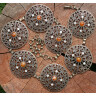 Kettengürtel mit dekorativen Schnallen mit braunen Steinen - 5 Stück - Ausverkauf