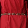 Ladies chain belt with decorative buckles with red stones - set of 5