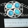 Chain belt with 3 decorative buckles with turquoise stones - set of 5 - Sale