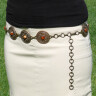 Chain belt with decorative buckles with brown stones - set of 5