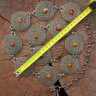 Chain belt with decorative buckles with brown stones - set of 5