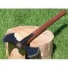 Viking double-edged axe with forged head