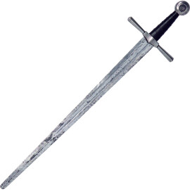 Medieval stage combat sword with antiqued blade