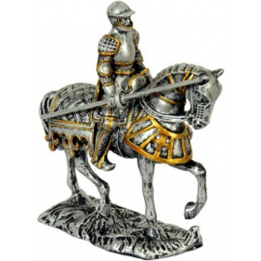 Ritter auf dem Pferd wartet auf Turnierkampf, Statuette