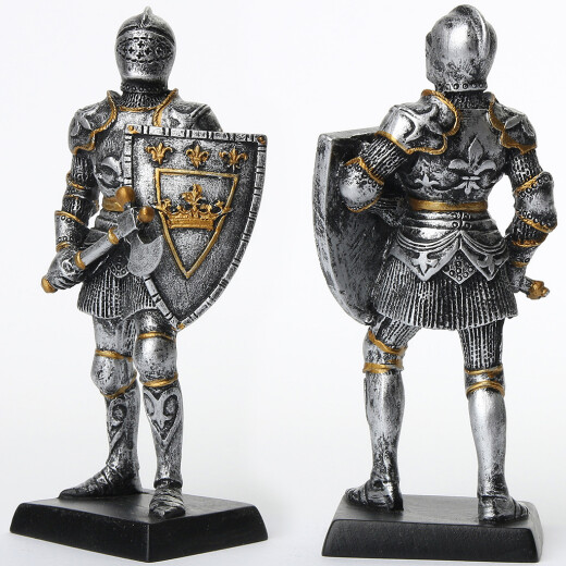 Figure of a French Royal Knight with shield and war axe