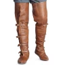 Medieval long boots, riding boots 14th - 15th century, brown