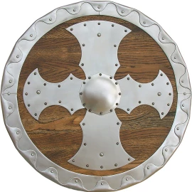 Round shield with metal fittings 55cm