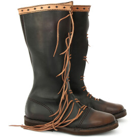 High lace-up leather boots Messenger