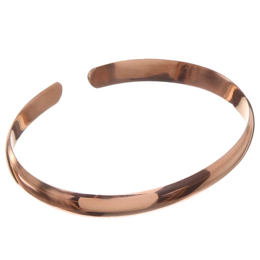 Half-round bracelet, bronze, smooth