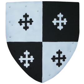 Malovaný bojový štít černo-bílý s kříži