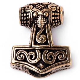 Vikinský korálek do vousů Thórovo kladivo z Schonenu, bronzové