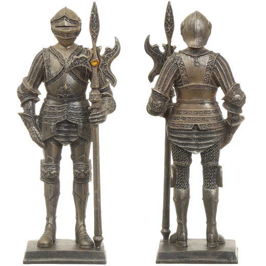 Resin Statue Knight Guard with halberd, 18cm