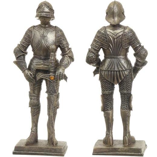 Resin Statue Knight with a jewel on the sword, 18cm