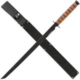 Ninja meč s koženou rukojetí