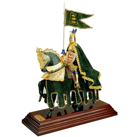 Resin Statue of Knight on horseback, green