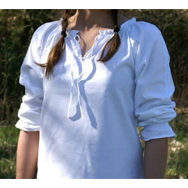White medieval shirt with lace for ladies